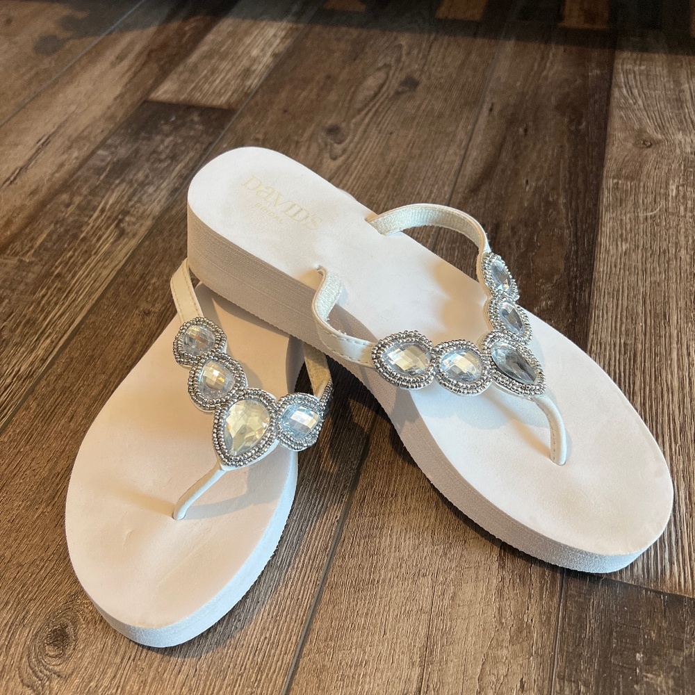 Bridal wedge sandals